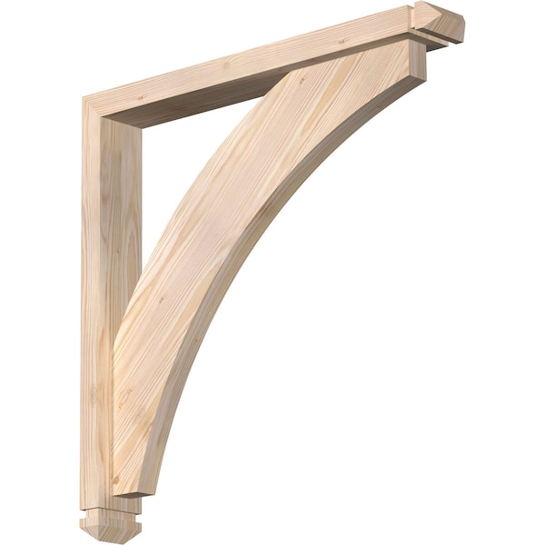 Ekena Millwork Thorton Arts and Crafts Smooth Bracket w/ Offset Brace, Douglas Fir, 3 1/2"W x 26"D x 26"H BKT0402X26X26THR03SDF - main